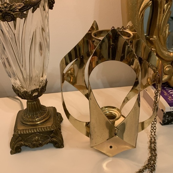 Vtg Mid Century Modern Mascot Hanging Chain Candle Holder Light Fixture 1960s - Picture 13 of 16